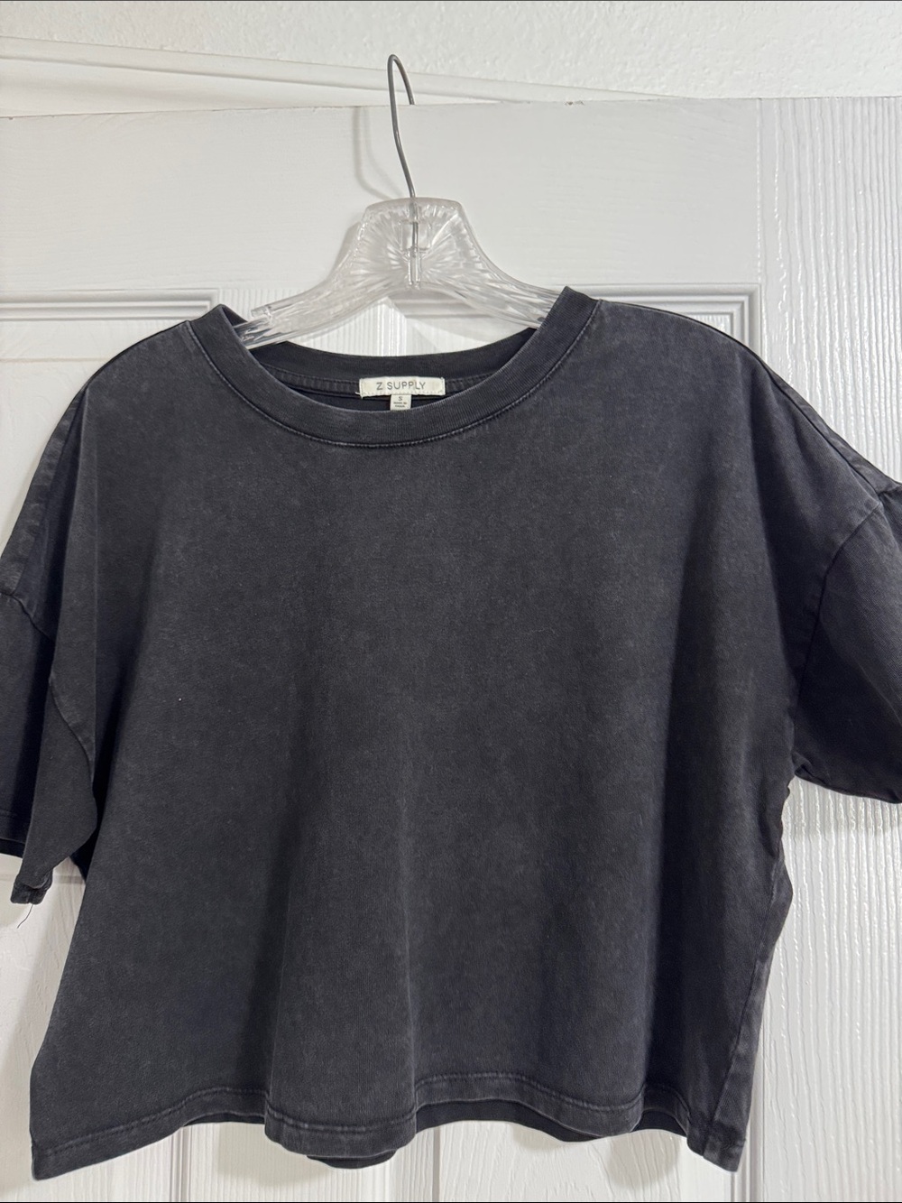 Z Supply Washed Black Cropped Tee - Boxy Short Sleeve